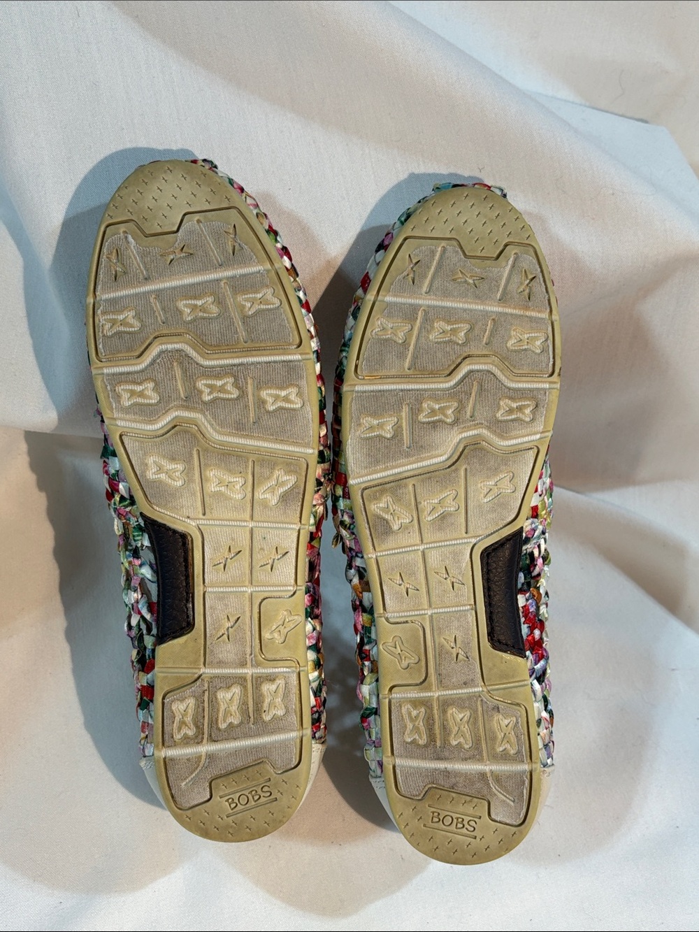 Skechers BOBS Multicolor Woven Slip-On Flats - size 6.5 Summer Knit - Picture 8 of 11